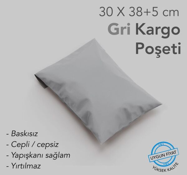 KARGO POŞETİ GRİ CEPSİZ 30x38+5