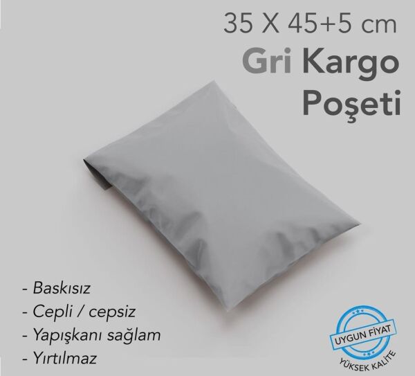 KARGO POŞETİ GRİ CEPSİZ 35x45+5