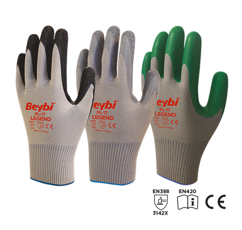 Beybi Legend Polyester Örme Lateks Eldiven - PL-17