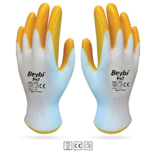 Beybi Pn7 Nitril Eldiven - Sarı