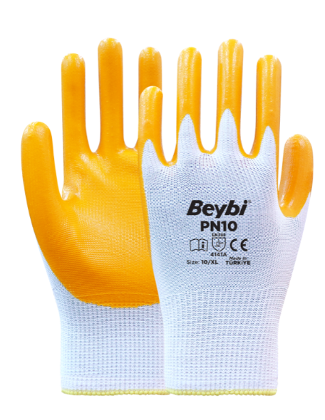 Beybi PN10 Polyester Örme Nitril Eldiven
