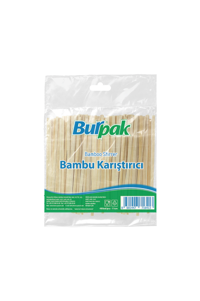 Burpak Tahta Karıştırıcı Bambu 400lü