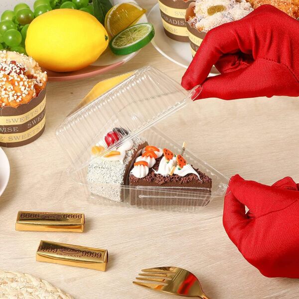 PLASTİK ÜÇGEN DİLİM PASTA CHEESCAKE KABI ŞEFFAF