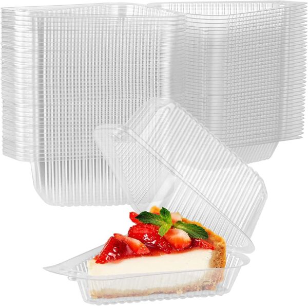 PLASTİK ÜÇGEN DİLİM PASTA CHEESCAKE KABI ŞEFFAF