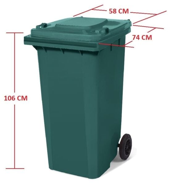 ÇÖP KONTEYNERI 240 LİTRE YEŞİL