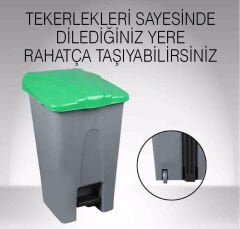 ÇÖP KOVASI PEDALLI 70 LT TEKERLEKLİ