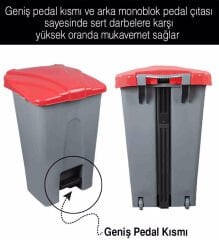 ÇÖP KOVASI PEDALLI 70 LT TEKERLEKLİ