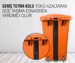 ÇÖP KOVASI PEDALLI 70 LT TEKERLEKLİ